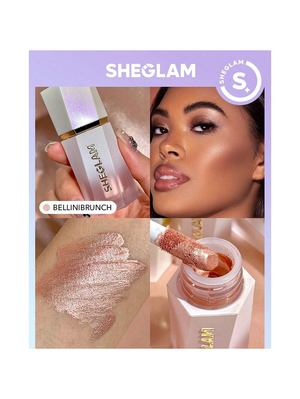  هایلایتر مایع شیگلم SHEGLAM Glow Bloom Liquid Highlighter Bellini Brunch 