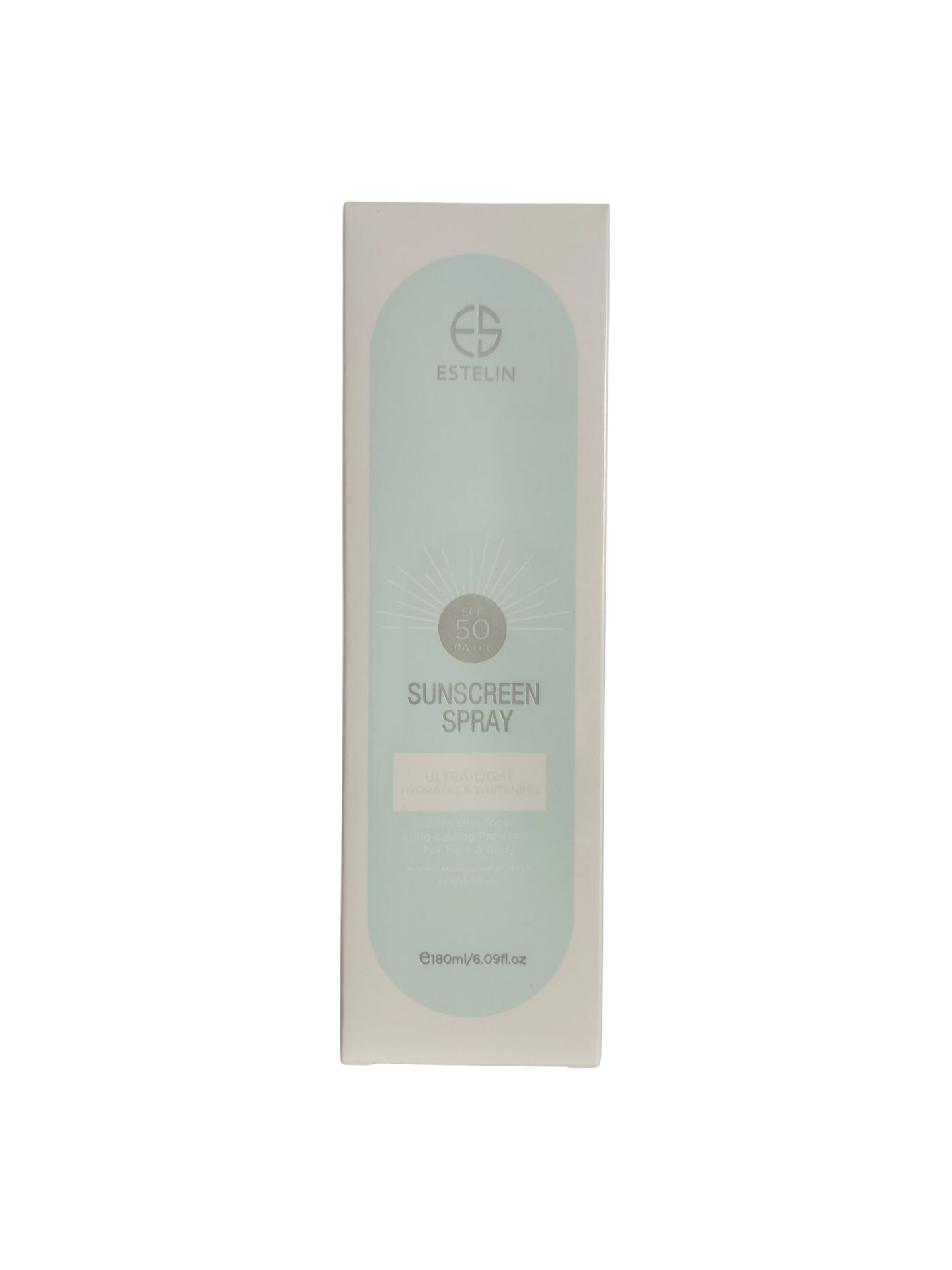  اسپری ضدآفتاب فوق سبک صورت و بدن استلین ESTELIN sunscreen spray SPF 50 جعبه 