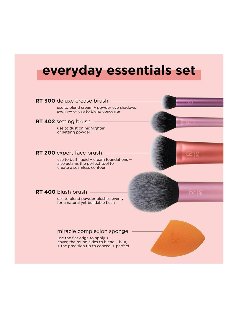 ست براش و بیوتی بلندر آرایش ریل تکنیکس 5 تایی Real Techniques