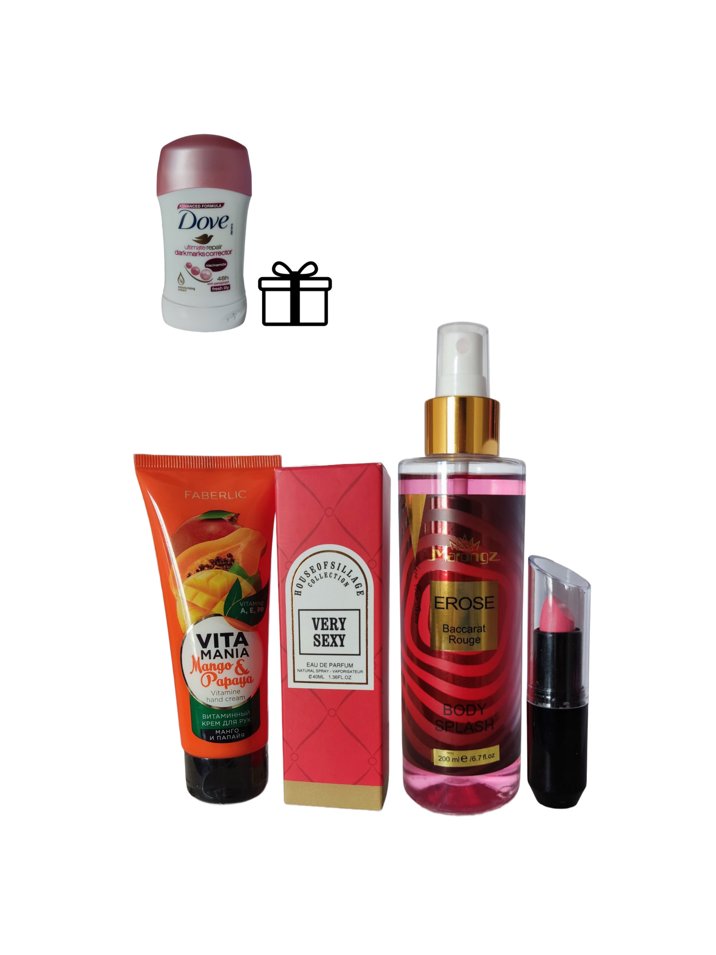  عطر وری سکسی و بادی اسپلش دیزایر باکارات رژ و رژلب و کرم دست Sexy 